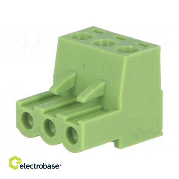 Pluggable terminal block | 5mm | ways: 3 | straight | plug | female image 1