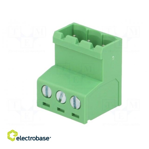 Pluggable terminal block | 5mm | ways: 3 | straight | plug | male | green image 2