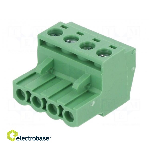 Pluggable terminal block | 5mm | ways: 4 | straight | plug | female image 1