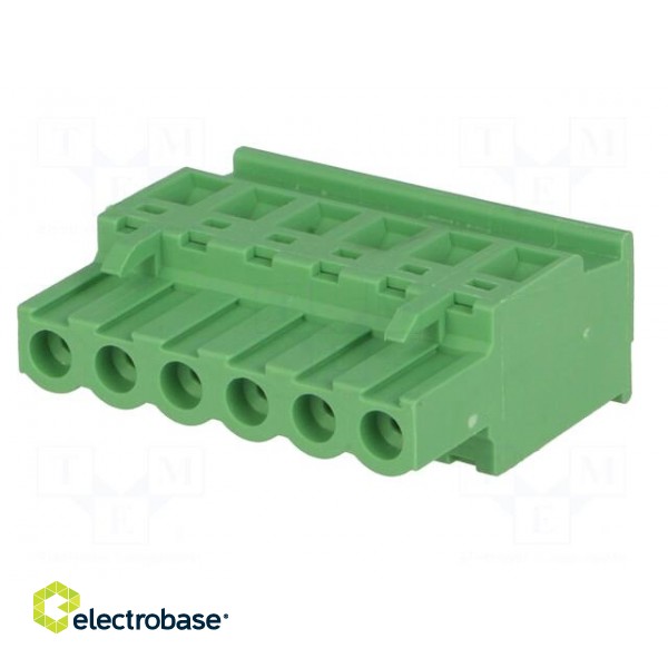 Pluggable terminal block | 5mm | ways: 6 | angled | plug | female | green image 2