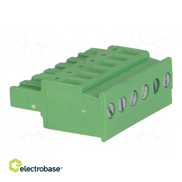 Pluggable terminal block | 5mm | ways: 6 | angled | plug | female | green image 4