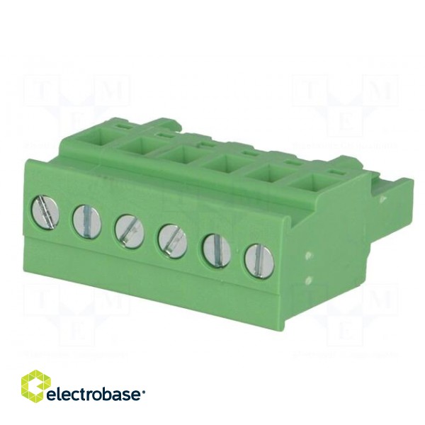 Pluggable terminal block | 5mm | ways: 6 | angled | plug | female | green image 6
