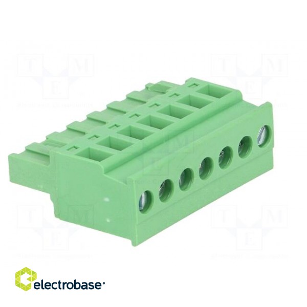 Pluggable terminal block | 5mm | ways: 7 | angled | plug | female | green image 8