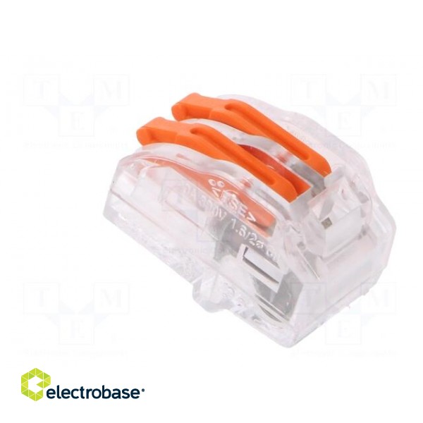 Quick splice | spring clamp | 0.2÷4mm2 | 450V | 32A | for cable | ways: 1 фото 4