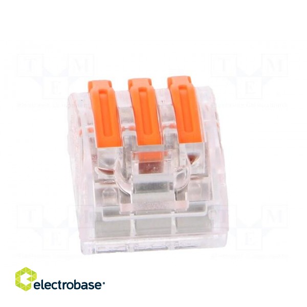 Quick splice | spring clamp | 0.2÷4mm2 | 450V | 32A | for cable | ways: 1 фото 5