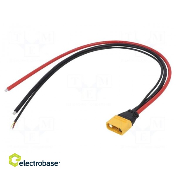 Plug | DC supply | AS150U | male | PIN: 6 | with leads | for cable | yellow