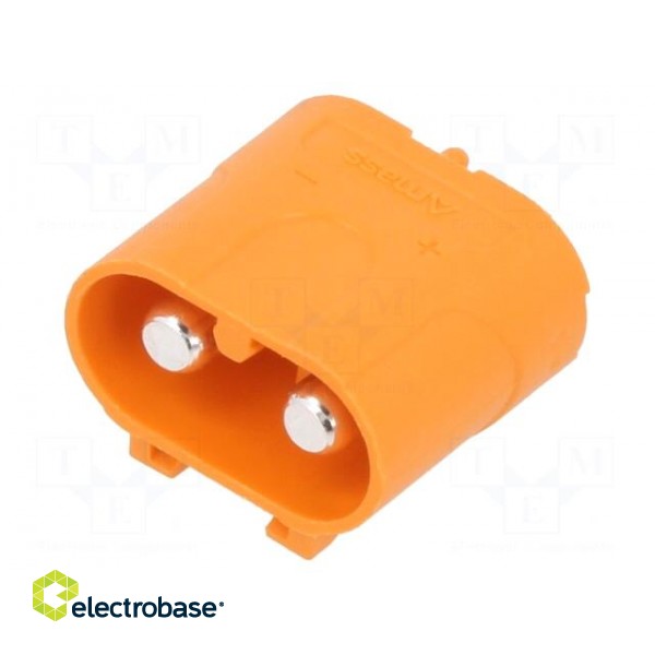 Socket | DC supply | LC | male | PIN: 2 | on PCBs | THT | orange | 30A | 1kV