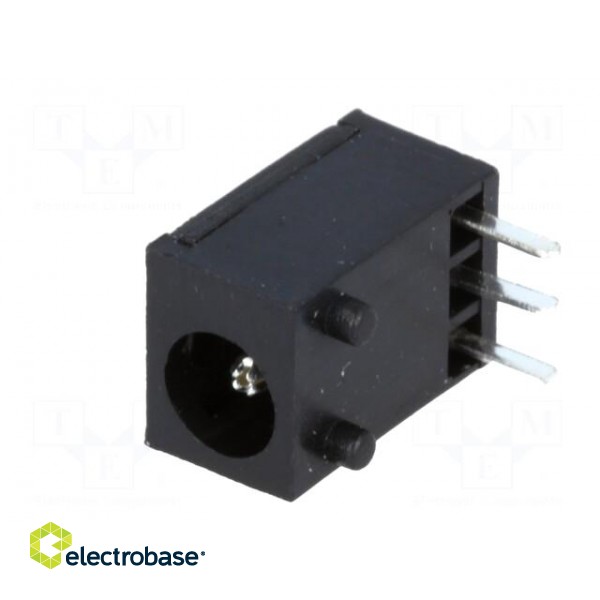 Socket | DC supply | male | 3,5/1,3mm | MINI | THT | 1A | 12VDC | angled 90° image 2