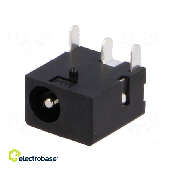 Socket | DC supply | male | 3,5/1,3mm | THT | 1A | 12VDC | angled 90° фото 1
