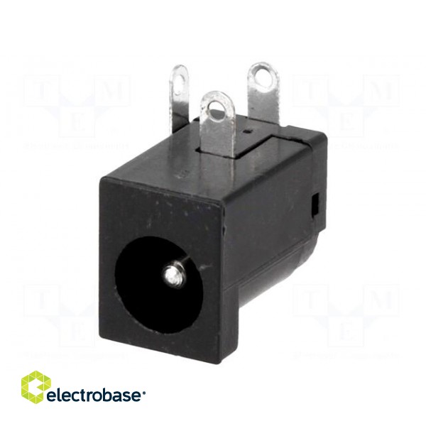 Socket | DC supply | male | 5,5/2,1mm | 5.5mm | 2.1mm | THT | angled 90° image 1