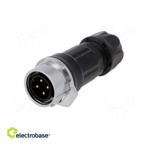 Plug | Connector: circular | MRD | PIN: 4 | gold flash | 10A | soldering image 2