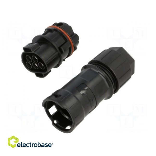 Connector: AC supply | female | 10mm2 | screw terminal | plug | 50A