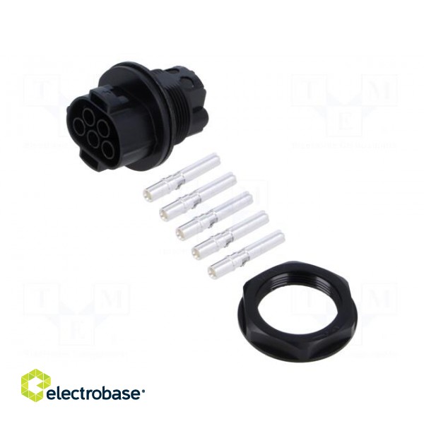 Connector: AC supply | female | 6mm2 | screw terminal | socket | 50A