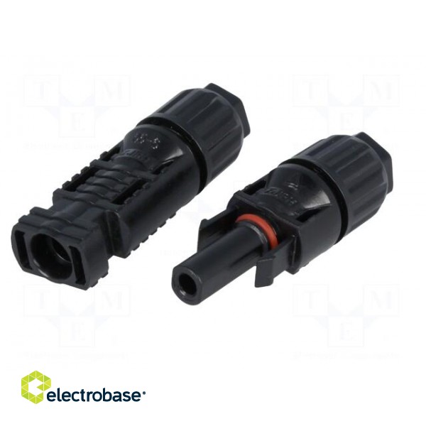 Connector: solar | male + female | straight | 2.5÷4mm2 | crimped | plug image 2