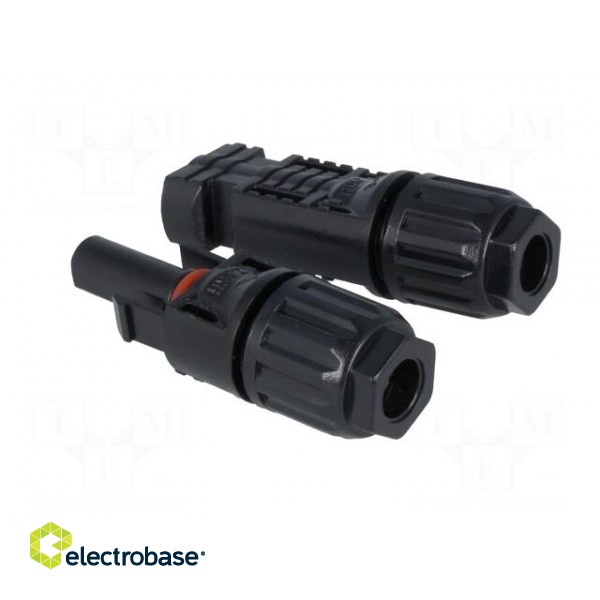 Connector: solar | male + female | straight | 2.5÷4mm2 | crimped | plug image 4