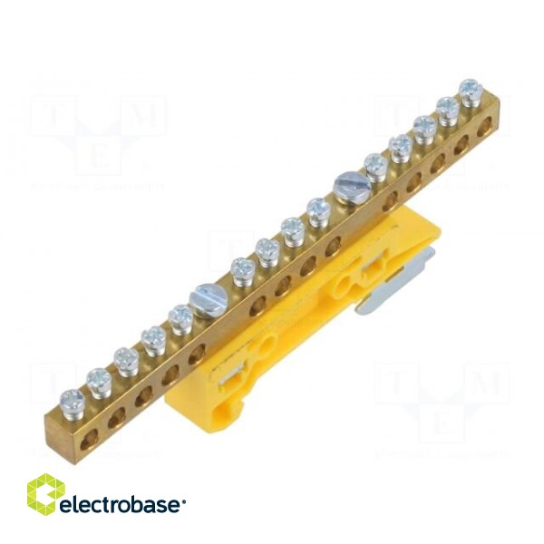 Connector: terminal block | 6mm2 | ways: 1 | terminals: 14 | yellow