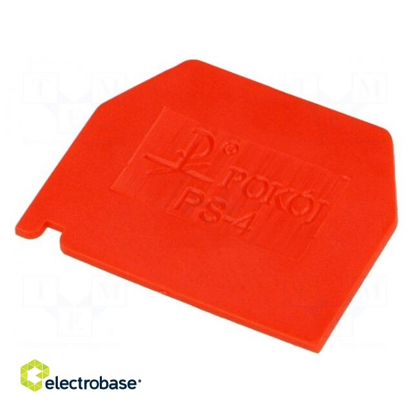 End plate | red | Width: 1mm | polyamide | -25÷100°C | ZG-G2.5,ZG-G4