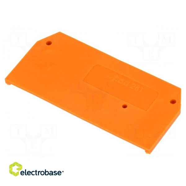 End/partition plate | orange | spring clamp | 281 | 2.5x29x59mm image 1