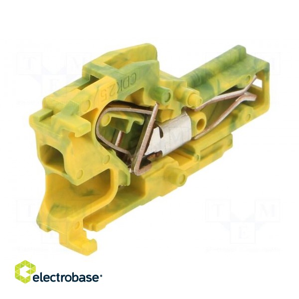 Plug | 0.2÷2.5mm2 | ways: 1 | terminals: 1 | yellow-green | spring clamp image 1