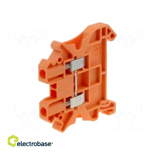 Splice terminal: rail | 0.14÷4mm2 | ways: 1 | terminals: 2 | orange