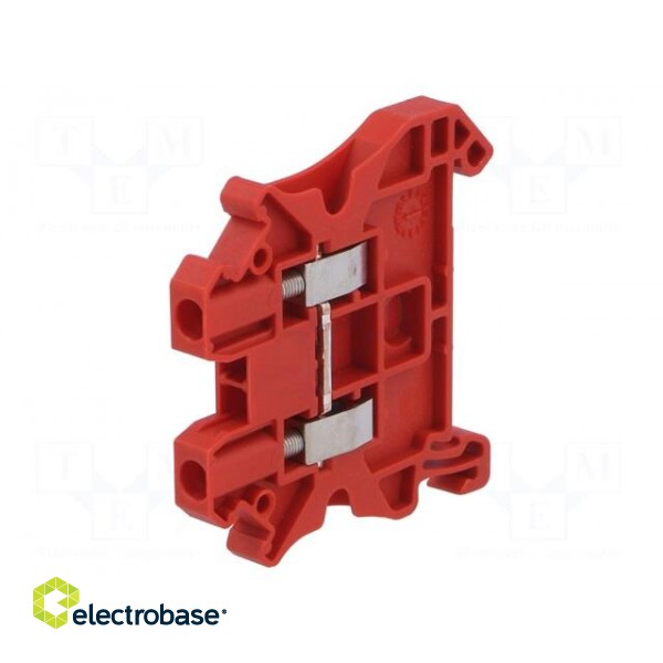 Splice terminal: rail | 0.14÷4mm2 | ways: 1 | terminals: 2 | red | 1kV paveikslėlis 1