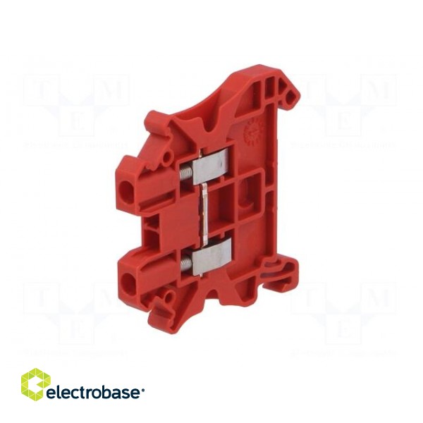 Splice terminal: rail | 0.14÷4mm2 | ways: 1 | terminals: 2 | red | 1kV image 2