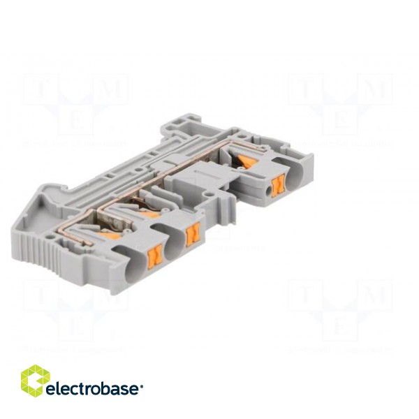 Splice terminal: rail | 0.2÷6mm2 | ways: 1 | terminals: 3 | grey | TS35 image 8