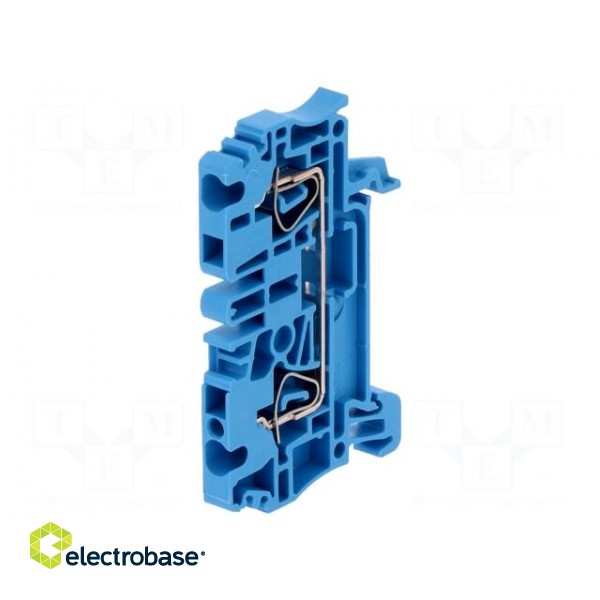 Splice terminal: rail | 2.5mm2 | ways: 1 | terminals: 2 | blue | wemid фото 1