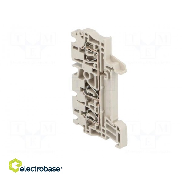 Splice terminal: rail | 2.5mm2 | ways: 1 | terminals: 3 | beige | wemid фото 4