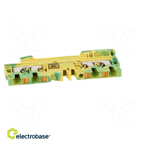 Splice terminal: rail | 2.5mm2 | ways: 1 | terminals: 4 | yellow-green paveikslėlis 9