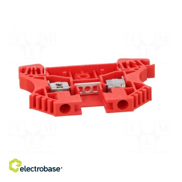 Splice terminal: rail | 4mm2 | ways: 1 | terminals: 2 | red | Width: 6.1mm image 9