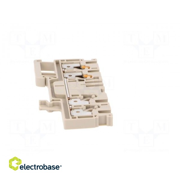 Splice terminal: rail | 4mm2 | ways: 1 | terminals: 4 | beige | wemid image 7