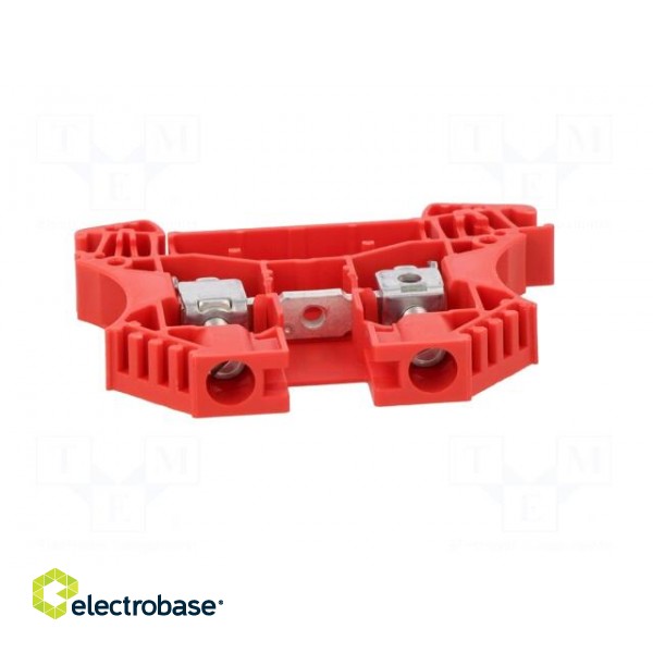 Splice terminal: rail | 6mm2 | ways: 1 | terminals: 2 | red | wemid | TS35 image 9