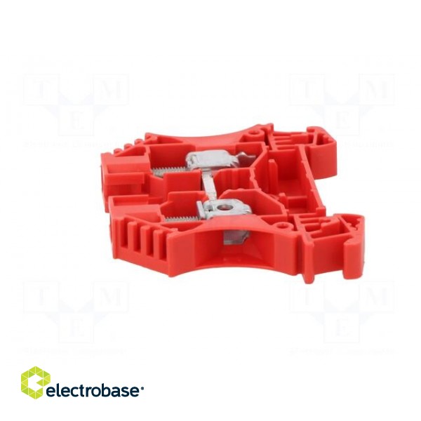 Splice terminal: rail | 6mm2 | ways: 1 | terminals: 2 | red | wemid | TS35 image 3