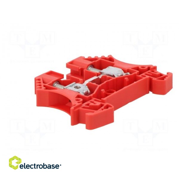 Splice terminal: rail | 6mm2 | ways: 1 | terminals: 2 | red | wemid | TS35 image 4