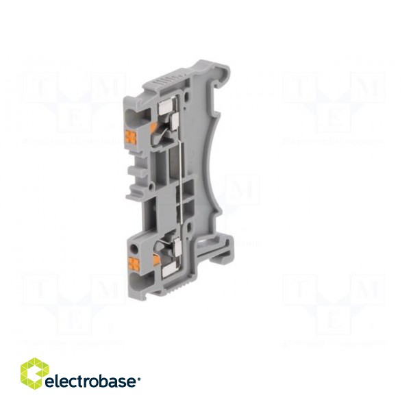 Splice terminal: rail | 0.2÷1.5mm2 | ways: 1 | terminals: 2 | grey | TS35 image 2