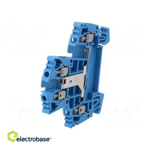 Splice terminal: rail | 2.5mm2 | ways: 1 | terminals: 4 | blue | W | wemid image 1