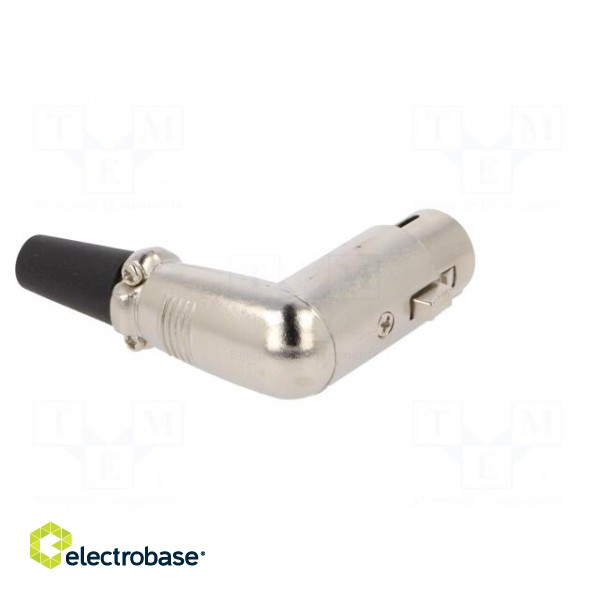 Plug | XLR | female | PIN: 3 | angled 90° | for cable | soldering | silver image 6