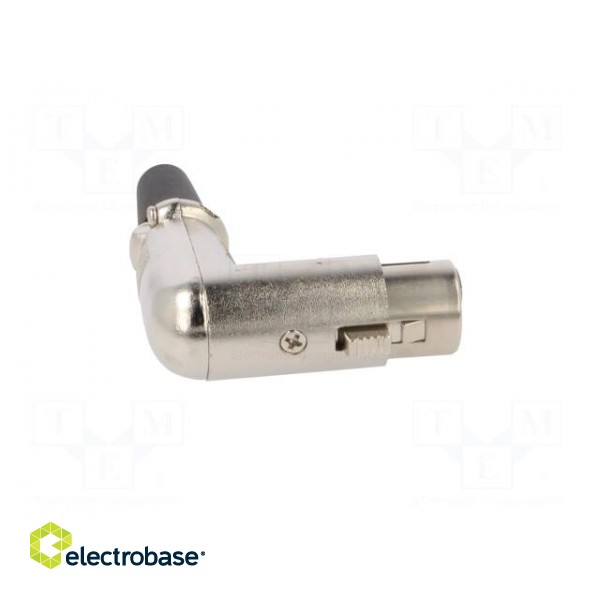 Plug | XLR | female | PIN: 3 | angled 90° | for cable | soldering | silver image 7