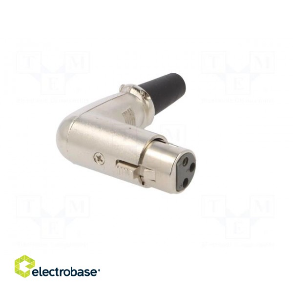 Plug | XLR | female | PIN: 3 | angled 90° | for cable | soldering | silver фото 8