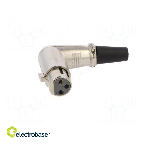Plug | XLR | female | PIN: 3 | angled 90° | for cable | soldering | silver image 9