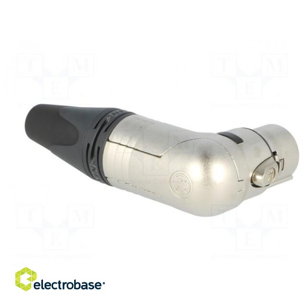 Plug | XLR | female | PIN: 3 | angled 90° | swivel | for cable | soldering фото 8