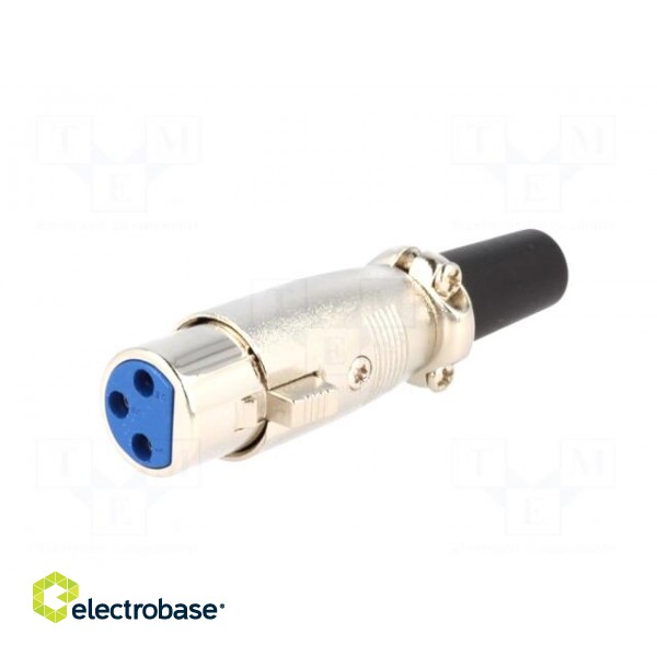 Plug | XLR | female | PIN: 3 | straight | for cable фото 2