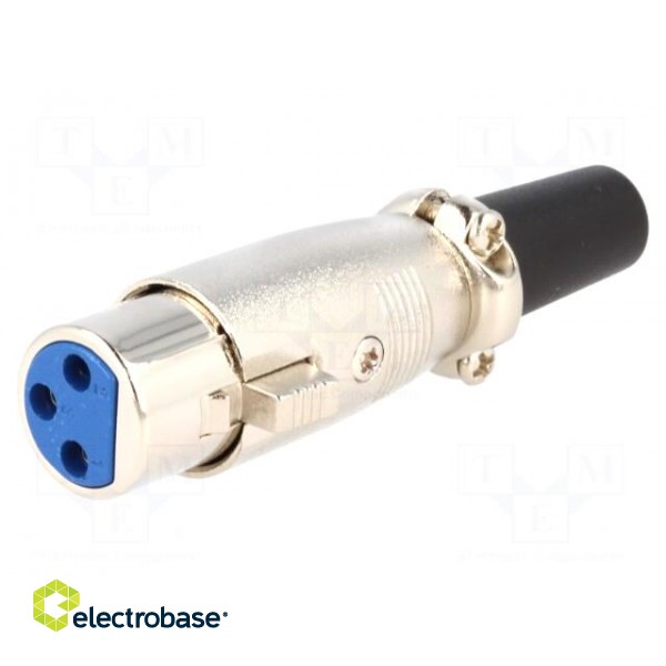 Plug | XLR | female | PIN: 3 | straight | for cable фото 1