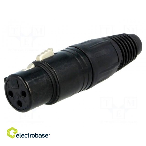 Plug | XLR | female | PIN: 3 | straight | for cable | soldering | 3.5÷8mm | X image 1