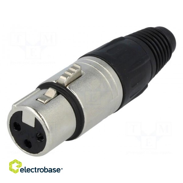Plug | XLR | female | PIN: 3 | straight | for cable | soldering | 3.5÷8mm | X image 1