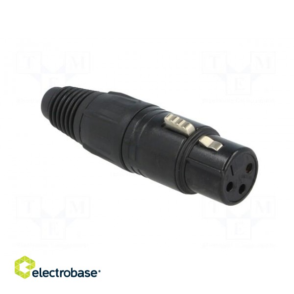 Plug | XLR | female | PIN: 3 | straight | for cable | soldering | 16A paveikslėlis 8