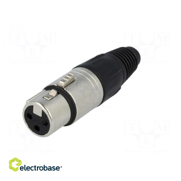 Plug | XLR | female | PIN: 3 | straight | for cable | soldering | 3.5÷8mm | X image 2