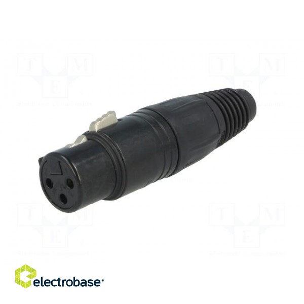 Plug | XLR | female | PIN: 3 | straight | for cable | soldering | 16A paveikslėlis 2