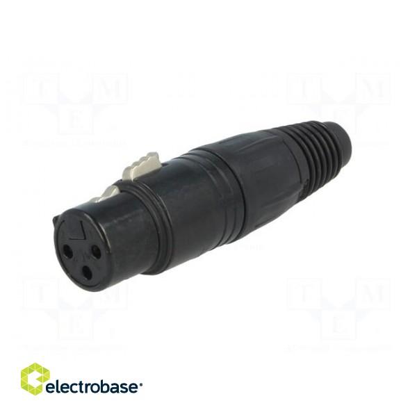 Plug | XLR | female | PIN: 3 | straight | for cable | soldering | 16A image 2